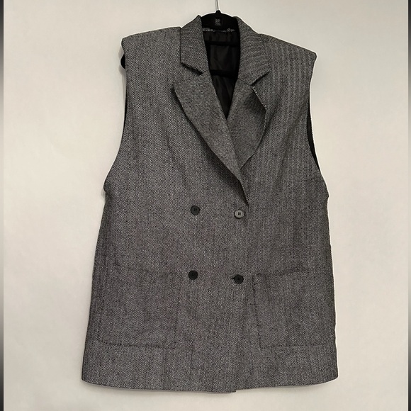 NWOT Nasty Gal Five O'Clock Somewhere Longline Blazer Herringbone Size 6 - Picture 8 of 15